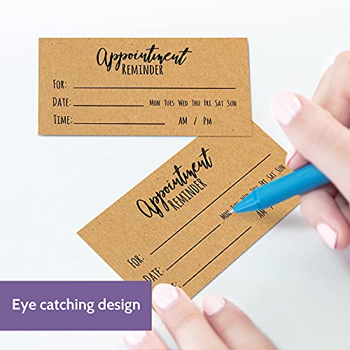 200 Appointment Reminder Cards - Kraft Style for Business, Hair Salon, Dental Office, Massage Therapist, Grooming, Hairdresser, Medical Doctors and More - Bulk Pack of Your Next Appointment Cards …