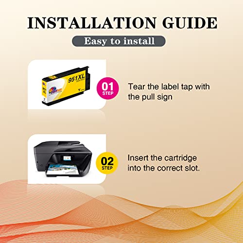 Clorisun 951 951XL Compatible Ink Cartridge for HP 951 951XL 951 XL for HP OfficeJet pro 8600 8610 8620 8100 8625 8630 8615 8660 8640 276DW 251DW 271DW Printer(1 Magenta 1 Cyan 1 Yellow, 3 Pack)