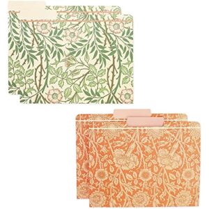 12 Pack William Morris Floral File Folders, Decorative 1/3 Cut Tab, Letter-Size Holders for Home Office in 6 Patterned Designs