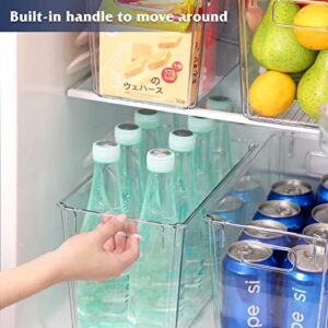 Moretoes 6 Pack Clear Plastic Storage Organizing Bins with Lids, Kitchen Organization Cabinet Fridge Organizer, Pantry Organization and Snack Storage Bins