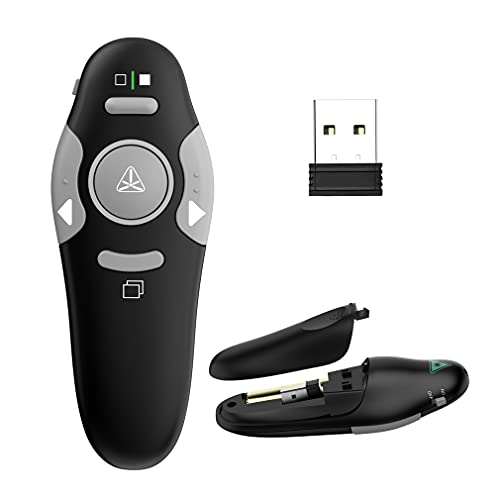 QUI Presentation Clicker Pointer,2.4GHz Wireless Presenter Remote Presenter Clicker for PPT, PowerPoint Presentation Pointer