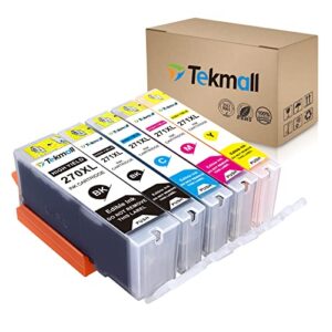 Tekmall Compatible C A K E Ink Cartridges PGI-270XL CLI-271XL 270 Ink 271 Work with PIXMA TS5020, TS6020, MG6821,MG5720, MG5721,MG5722,MG6820,MG6822 Printers--5 Packs(No Grey)