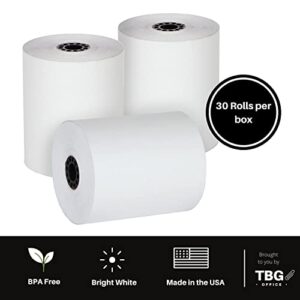 3 1/8” x 230' Thermal Paper Rolls - BPA FREE AND MADE IN THE USA – Receipt paper rolls – Point of Sale Cash Register - Thermal printer paper - Credit Card Paper - for POS systems (1 Case - 30 Rolls)