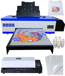 punehod a3 dtf printer,l1800 t-shirt transfer printer with white ink circulatory for diy direct print t-shirts, hoodie,fabrics (dtf printer + oven)