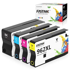 fastink remanufactured hp 962xl ink cartridges combo pack replacements for 962 xl hp officejet pro 9015 9018 9010 9025 9020 9012 9013 printers ink cartridges 4 pack (latest update in november)