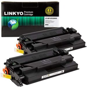 linkyo compatible toner cartridge replacement for hp 26x cf226x (black, high yield, 2-pack)