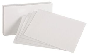 oxford blank index cards, 4″ x 6″, white, 100 per pack (40156-sp)