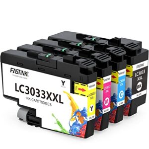 compatible brother lc3033 ink cartridges | high-yield | 4 pack | latest chipset ,work with brother mfc-j995dw mfc-j805dw mfc-j815dw xl for lc3033 bk/c/m/y ink cartridges brother