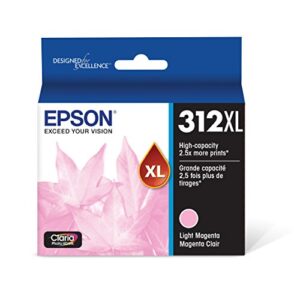 epson t312 claria photo hd -ink high capacity light magenta -cartridge (t312xl620-s) for select epson expression photo printers
