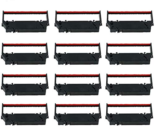 12-Pack Replacement for Star SP700 Printer Ribbon for Using with Star RC700 Sp 700 Sp700 Sp712 Sp717 Sp742 Sp747 (Black and Red)