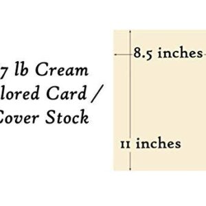 Cream Pastel Color Card Stock Paper, 67lb Cover Medium Weight Cardstock, for Arts & Crafts, Coloring, Announcements, Stationary Printing at School, Office, Home | 8.5 x 11 | 50 Sheets Per Pack