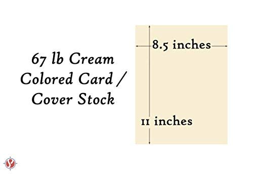 Cream Pastel Color Card Stock Paper, 67lb Cover Medium Weight Cardstock, for Arts & Crafts, Coloring, Announcements, Stationary Printing at School, Office, Home | 8.5 x 11 | 50 Sheets Per Pack