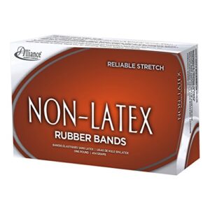 Alliance Rubber 37646#64 Non-Latex Rubber Bands, 1 lb Box Contains Approx. 380 Bands (3 1/2" x 1/4", Orange)