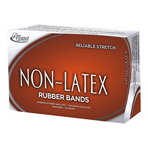 Alliance Rubber 37646#64 Non-Latex Rubber Bands, 1 lb Box Contains Approx. 380 Bands (3 1/2" x 1/4", Orange)