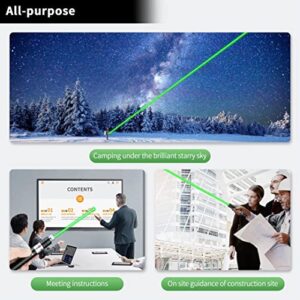 Green Laser Pointer High Power, Long Range High Power Laser Pointer, Rechargeable Pointer , Strong Lazer Pointer for Teaching Outdoor Hunting USB Rechargeable Laser Pointer Pen