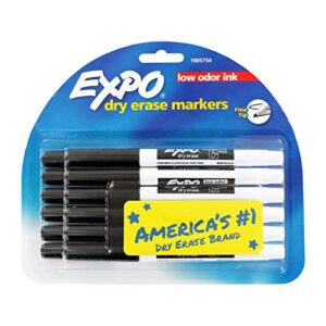 expo low odor dry erase markers, fine point, black ink, pack of 12 (1905754)