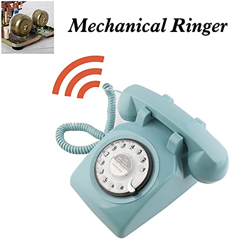 Sangyn Retro Rotary Telephone 1960's Style Old Fashioned Vintage Home Phone with Mechanical Ringer and Speaker Function