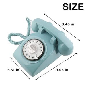 Sangyn Retro Rotary Telephone 1960's Style Old Fashioned Vintage Home Phone with Mechanical Ringer and Speaker Function