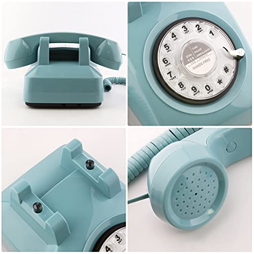 Sangyn Retro Rotary Telephone 1960's Style Old Fashioned Vintage Home Phone with Mechanical Ringer and Speaker Function