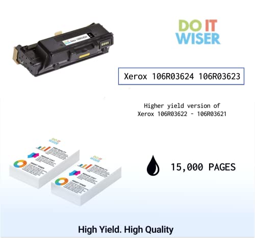 Do it Wiser Compatible Toner Cartridge Replacement for Xerox 106R03624 WorkCentre 3335 3345 Phaser 3330 Toner - 106R03623 (Extra High Yield - 15,000 Pages)