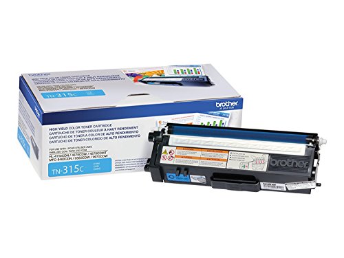 Brother Genuine TN315BK, TN315C, TN315M, TN315Y High Yield Color Laser Black, Cyan, Magenta and Yellow Toner Cartridge Set