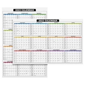 2023 full desk calendar – 11 x 17” large size 12 month planner – 2 sided vertical/horizontal reversible – printed on thick and durable 80lb cardstock (216 gsm) – 2 per pack