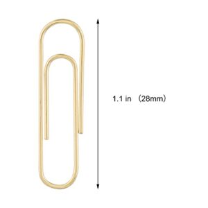 FUDAO FAMILY Paper Clips, 300-Count, Paperclips, Paper Clip, Gold Paper Clips, 1.1 Inch (28mm) Small Paper Clips