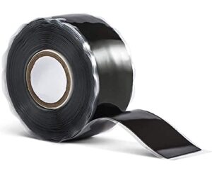 1″x10′ black self-fusing silicone tape, hose repair tape, heavy duty and leak proof rubber hose tape, pipe repair tape for water leaks, (0.5mm in thickness)