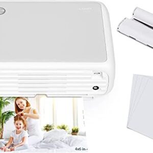 HPRT 4x6 Photo Printer AR Portable Instant Photo Printer 4 Pass 300 DPI Premium Quality Photo Compatible with iOS, Android and Bluetooth Devices (White)