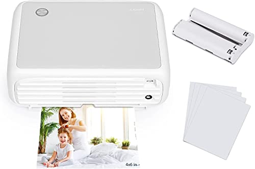 HPRT 4x6 Photo Printer AR Portable Instant Photo Printer 4 Pass 300 DPI Premium Quality Photo Compatible with iOS, Android and Bluetooth Devices (White)