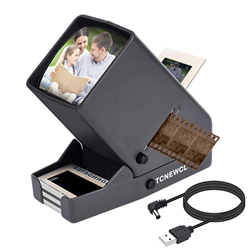 35mm Slide and Film Viewer, Negative Scanner, Desk Top LED Lighted Illuminated Viewing, 3X Magnification, USB Powered