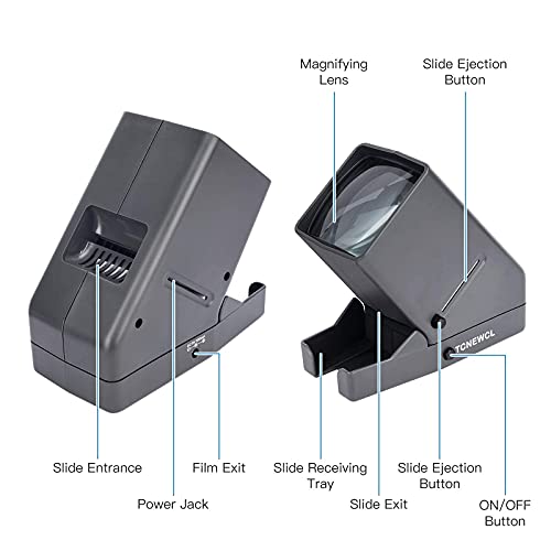 35mm Slide and Film Viewer, Negative Scanner, Desk Top LED Lighted Illuminated Viewing, 3X Magnification, USB Powered