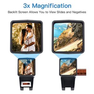 35mm Slide and Film Viewer, Negative Scanner, Desk Top LED Lighted Illuminated Viewing, 3X Magnification, USB Powered