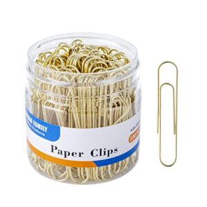 fudao family large paper clips, gold paper clips, 2 inch paper clip, jumbo paperclips 100/pack