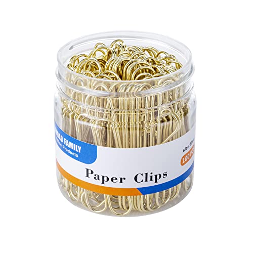 FUDAO FAMILY Large Paper Clips, Gold Paper Clips, 2 Inch Paper Clip, Jumbo Paperclips 100/Pack