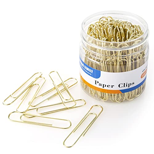 FUDAO FAMILY Large Paper Clips, Gold Paper Clips, 2 Inch Paper Clip, Jumbo Paperclips 100/Pack