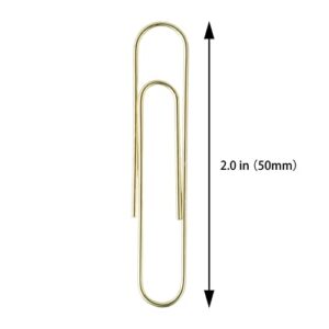 FUDAO FAMILY Large Paper Clips, Gold Paper Clips, 2 Inch Paper Clip, Jumbo Paperclips 100/Pack