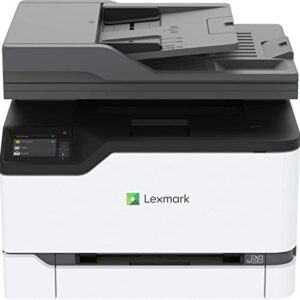 lexmark mc3426i color laser multifunction wireless printer with print, copy, scan and cloud fax capabilities, plus full-spectrum security and print speed up to 26ppm (40n9650), white, small (renewed)