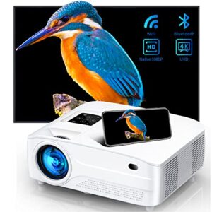 outdoor projector 4k with wifi and bluetooth,xnoogo 1000 ansi 4k movie projector with digital zoom & 450″ display,hd 1080p projectors compatible w/laptop/phone/tv stick/pc/ps4
