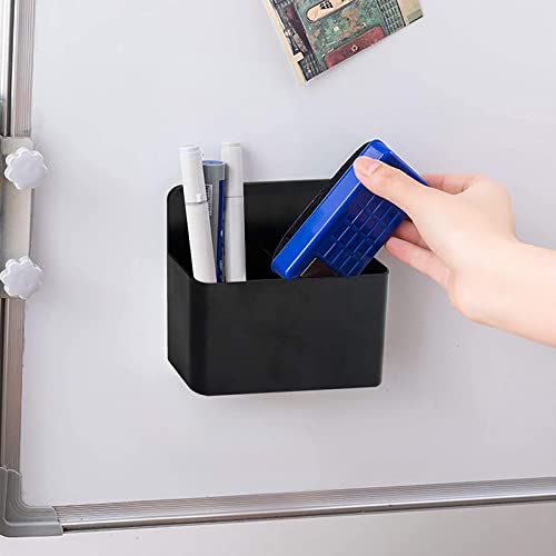 1 Pack Magnetic Dry Erase Marker Holder, Whiteboard Marker Holder, Strong magnetic Marker Pen Pencil Organizer for Whiteboards, Refrigerator(Black)