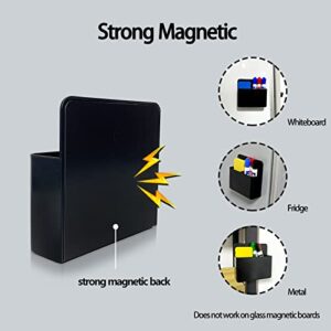1 Pack Magnetic Dry Erase Marker Holder, Whiteboard Marker Holder, Strong magnetic Marker Pen Pencil Organizer for Whiteboards, Refrigerator(Black)