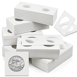 Nexxxi 300 Pcs Cardboard Coin Holder, 6 Sizes 2" x 2" Currency Holders for Coin Collection Supplies