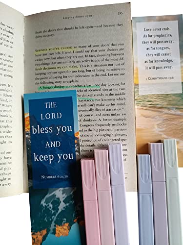 6Pack Bible Aesthetic Highlighters Assorted Colors With Bookmarks, Bible Highlighters and Pens No Bleed, Cute Pastel Highlighter for Journal School Office Supplies