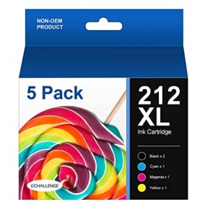 212xl ink cartridges remanufactured ink replacement for epson 212xl t212 t212xl ink use to workforce wf-2830 wf-2850 expression home xp-4105 xp-4100 printer (2 black 1 cyan 1 magenta 1 yellow, 5-pack)