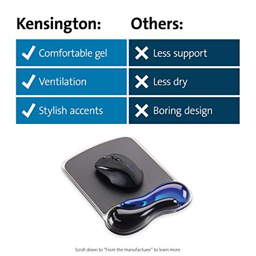Kensington Duo Gel Mouse Pad with Wrist Rest - Blue (K62401AM)