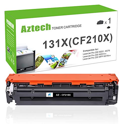 Aztech Compatible Toner Cartridge Replacement for HP 131X CF210X 131A CF210A for Pro 200 Color MFP M276nw M251nw M276n M251n Printer Ink (Black, 1-Pack)