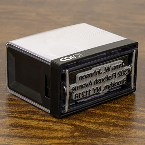 COLOP Large Size Self Inking Custom Text Stamp - Choose from Many Fonts & 15 Ink Colors