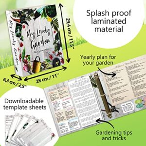 Garden Journal, 3 Ring Full Page 8.5x11" Binder. Seed Packet Organizer Kit, Perfect Planner & Almanac & Notebook for Gardeners, Ideal Gift for Farmers and Garden Enthusiasts (Gardening Binder with Calendar)