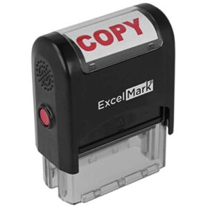 excelmark copy self inking rubber stamp – red ink