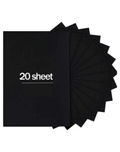 20 sheets black cardstock 8.5 x 11, 250gsm/92lb black cardstock paper for diy arts christmas cards making, black craft paper for invitations, stationary printing,scrapbook supplies